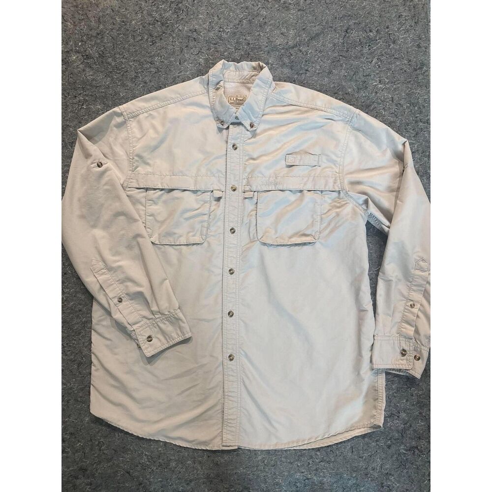L.L.Bean Men’s Large Regular Long Sleeve Fishing Outdoor Utility Shirt